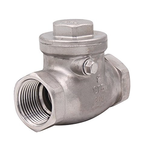 1 Inch Swing Check Valve - WOG 200 PSI Stainless Steel SS304 CF8M NPT - size: 1 Inch, style: Swing