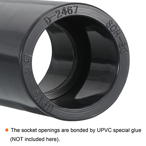 PATIKIL UPVC Pipe Fitting 3/4" Socket Schedule 80, 3 Pack Straight Coupling Adapter Connector, Gray - size: 0.75 Inch