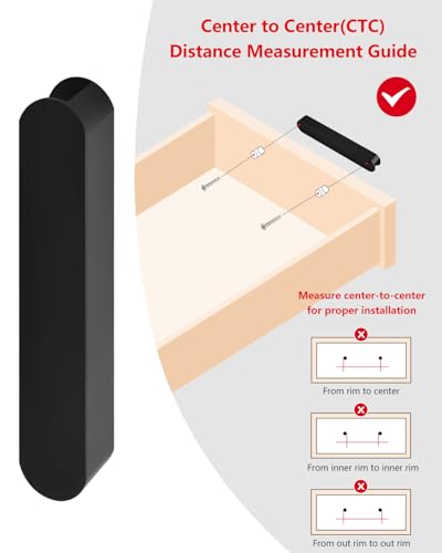 5 Pack Stick On Drawer Pulls 6 Inch Black Adhesive Handles for Kitchen Cabinets Dresser Handles Bathroom Vanity Pulls Furniture Aluminum Metal Handle - color: C-Matte Black, size: 6 Inch