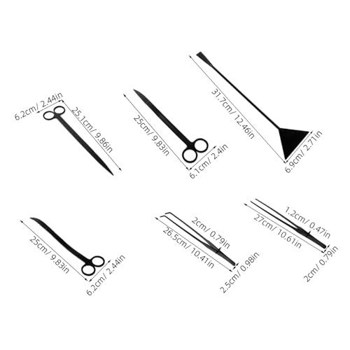 Kisangel 1 Set Aquarium Trimmer Tools Kit: Aquatic Plant Aquascaping Tool - Metal Tweezers Scissors Spatula Supply for Plants Clean