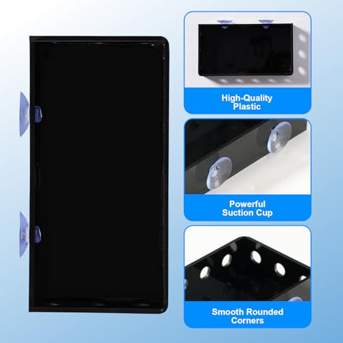 Aquarium Filter Baffle with Suction Cup, ABS Fish Tank Filter Flow Controller, Square Slow Flow Fish Tank Accessory for Betta Fish Shrimp Tanks - size: Black 5.5×3 Inch
