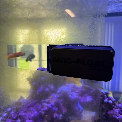 Mag-Float Medium Black Stealth Glass Magnet Aquarium Scraper Cleaner with Blade - Floating Magfloat Magnetic Cleaning Tool - size: Medium
