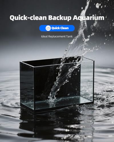 2.5 Gallon Clear Glass Fish Tank, Small Fish Tank Aquarium for Betta, Goldfish, Snail,Shrimp and Aquatic Planting - color: Black, size: 2.5 Gallon