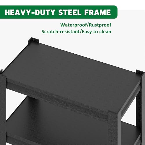 20-30 Gallon Fish Tank Stand - Metal Aquarium Stand, 34 "W x 18 "D x 31"H Adjustable Heavy Duty Reptile Tank Stand, Adjustable 3-Tier Fish Tank Rack Shelf for Home Office, Tank Not Included (Black) - color: Black