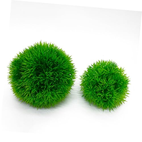 2Pcs Fish Tank Decorations 4.52In Aquarium Fake Plants Lifelike Simulated Water Grass Balls Underwater Crafts for Home Office Aquarium - size: 11.5x11.5cm
