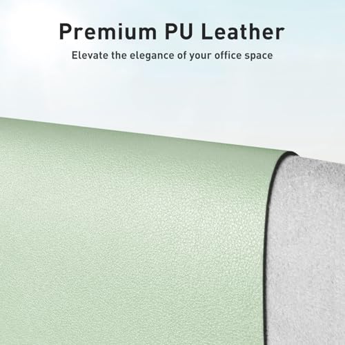 Aothia Large PU Leather Desk Pad Protector - Non-Slip Mouse Pad & Writing Mat for Office/Home, Waterproof, Easy to Clean (23.6" x 13.7", Aqua) - color: Aqua, size: 23.6" x 13.7"