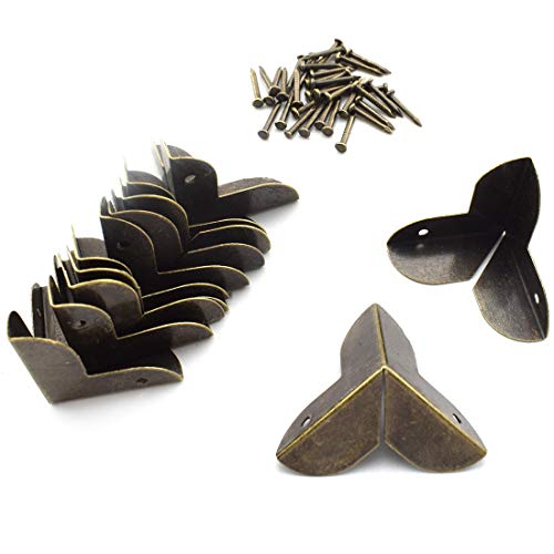 SDTC Tech 12-Pack Mini Jewelry Box Corner Protectors Metal Edge Guard Cover - Bronze - color: Bronze
