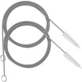 Flexible Drain Brush,Extra Long Pipe Tube Cleaner Fridge Flexible Drain Brush Skinny Tube Spiral Cleaning Brush Drinking Straw Cleaner,Nylon Cleaner Double Ended Elastic Hose Pipe 60-inch 2 PCS