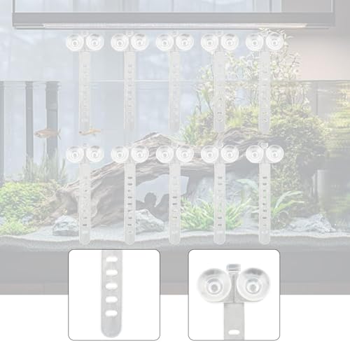 10 Pieces Aquarium Cable Ties Suction Cup Accessories Airline Tubing Holder Binding Tools Made from TRP Material Suitable for Nests Water Hose, White - color: White