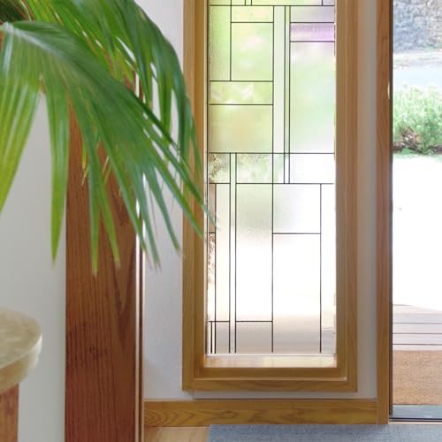 Skyline Window Privacy Film by Artscape - Textured Leaded Glass Design, Static Cling, Day and Night Privacy, UV Protection, Long-Lasting Vinyl, Made in USA - 36 x 72 Inch - color: Skyline