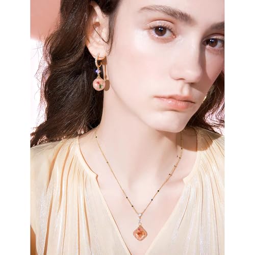 Transparent Flower Resin Charms Round Gold Edge Dried Floral Pendants Flat Round Clear Gold Foil Floral Charms for Necklace Bookmark Keychain Jewelry Making - color: Flower-6