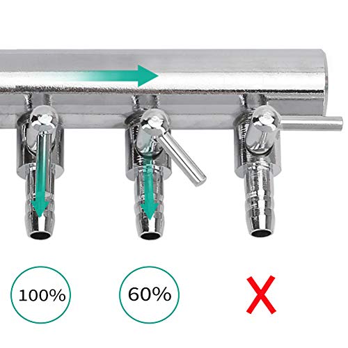Pawfly 8-Way Aquarium Air Flow Control Lever Valve Chromium Copper Distributor Fish Tank Splitter Pump Accessories - color: 8-Way