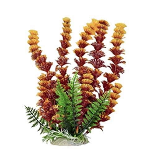 Aquatop 12 Inch Rustic Fire Cabomba-Like Artificial Aquarium Plant - Realistic, Weighted Base for Stability, Ideal Aquarium Decor for Freshwater and Saltwater Tanks, PH-BH43