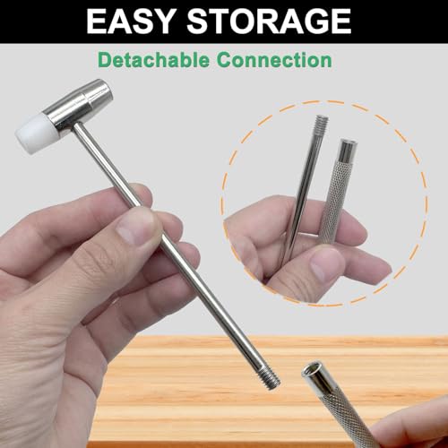 Lightweight Small Hammer, Jewelry Mallet, Craft Hammer for Small Projects, Jewelry, Watch, Tuning, Woodworking, DIY, Leather, Anti Slip Grip, 2 Pcs - color: Dual Head Hammer, 2pcs