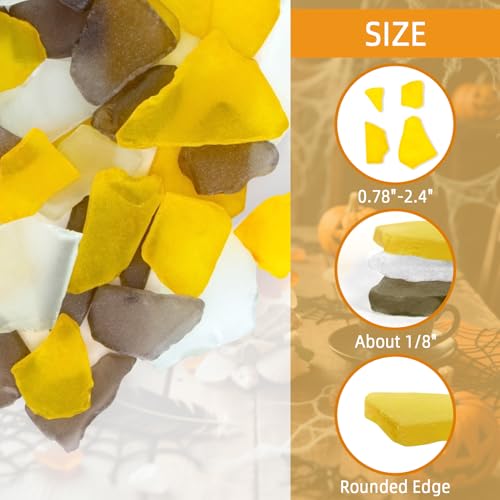 Sukh 15 OZ Frosted Sea Glass - Sea Glass Vase Fillers for Crafts Beach Beads Large Beach Pieces vase fillers for Home Decor Aquarium DIY Crafts (Black Tea & Clear & Orange Mix) - color: Black Tea & Clear & Orange Mix