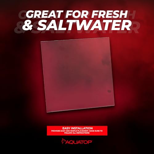 Aquatop Glass Lid with Clips for HCC-8 Tank – 3mm Thick, 7.17 in x 7.09 in – Durable Aquarium Cover – High Clarity Low Iron Glass – HCC-LID8