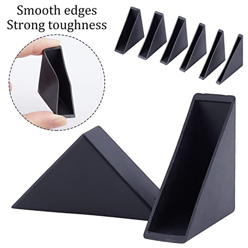 BENECREAT 60Pcs Triangle Corner Protector, 6 Sizes Plastic Glass Table Shelf Corner Guards, Black Mirror Corner Covers, Baby Proofing Edge Protector - color: Black