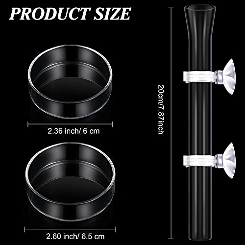 Chengu 3 Pieces Shrimp Feeding Tube and Dish Set, 8 Inch Glass Shrimp Feeder Tube and 2 Aquarium Dish Bowl Fish Tank Feeding Supplies for Fish Tank Aquarium - size: 8" + 2 Tray