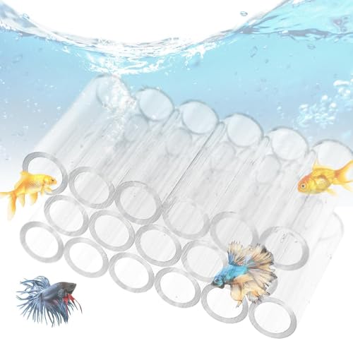 Shrimp Breeding Tube - Transparent Acrylic Crystal Shelter, Aquarium Hideaway Habitat, Fish Tank Refuge | Shrimp Cave Breeding House for Small fishss Aquatic Pets - color: 18 Tubes