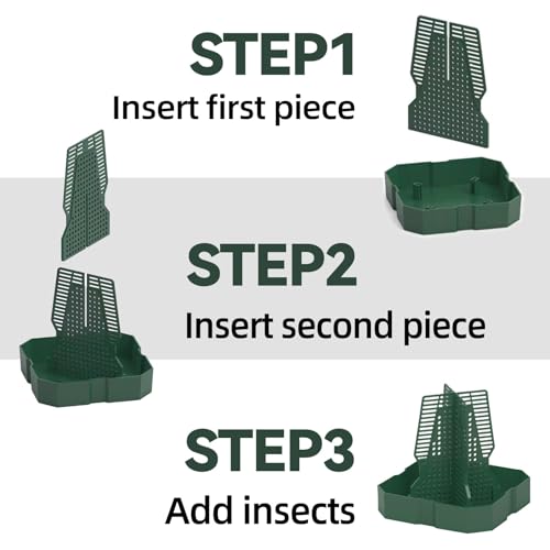 Chameleon Feeder Bearded Dragon Feeder for Mounted Insect with Rope and Tweezers, Tank and Aquarium Accessories for Lizard, Bearded Dragon, Gecko, Frog（Large） - size: Large