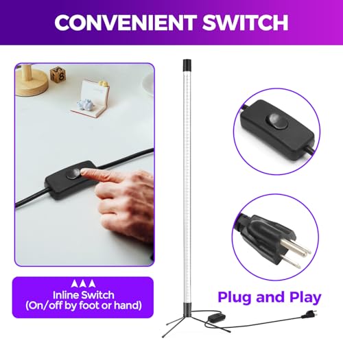 72W Black Light Bar - Upgraded 4ft Blacklight Bar 395nm to 405nm LED Black Lights Premium Floor Stand UV Light Bar with 6ft Cord, Plug, Switch for Glow Party, Halloween (2 Pack)