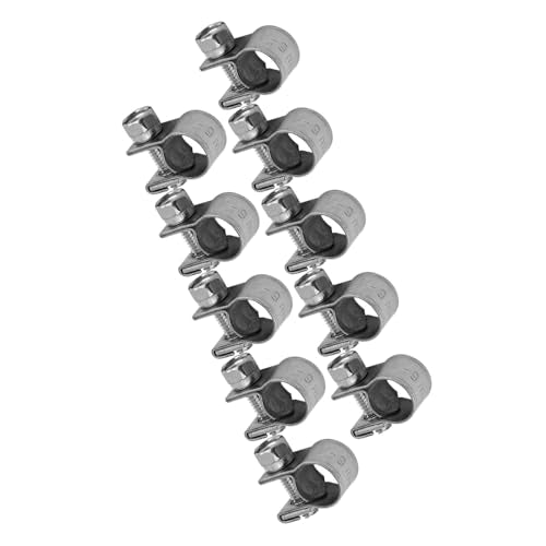 10pcs Stainless Steel Hose Clamps – Adjustable 6-20mm Fuel Line Pipe Clips for Air, Water, Silicone & Fuel Hoses (7-9Mm) - size: 7-9Mm