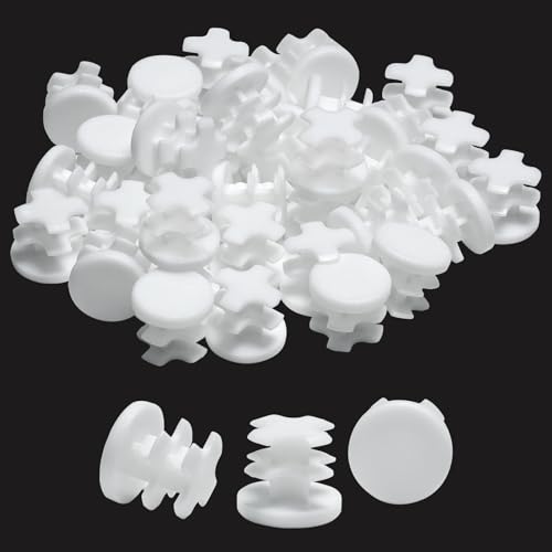 EASYEAH 1/2" (13mm) Plastic Hole Plugs White -Round Chair Leg Caps, Flush Mount Pipe Plugs, Tubing End Caps for Metal&Wood Legs Tube, Outdoor Furniture Feet caps & Table Plastic Plugs, 24 PCS - color: White, size: 24 PCS,1/2"