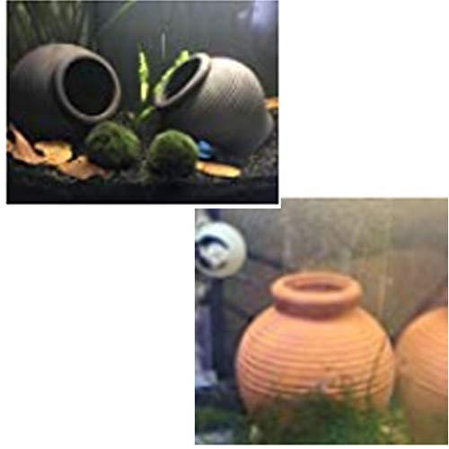 Ceramic Jar Aquarium Decorations Fish Tank Cave Breeding Cones Cave Fish Tank Ornaments for Amano Shrimp Cichlid Bonsai to Play, Hide and Rest - Black