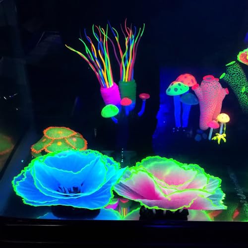 Besimple Aquarium Coral Ornament Glowing Effect Coral Decor Resin Fish Tank Plants Decoration for Aquarium Tank Landscape(Pink) - color: Pink