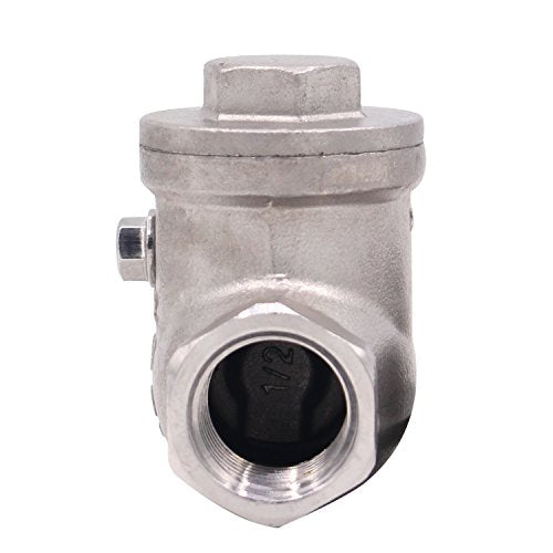 1/2 Inch Swing Check Valve - WOG 200 PSI Stainless Steel SS304 CF8M NPT - size: 0.5 Inch, style: Swing