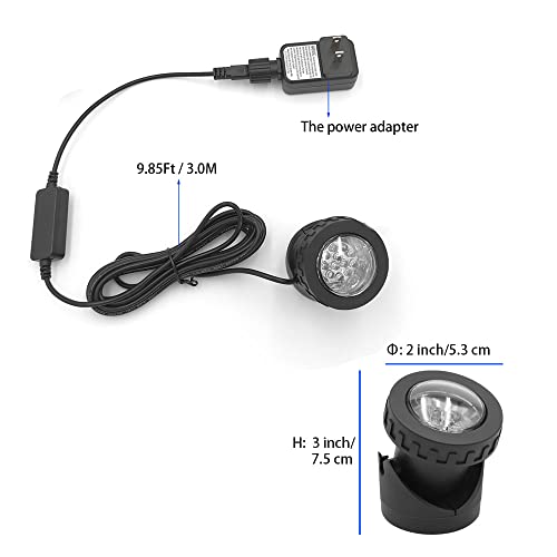 Warm White Pond Lights, 2500K Underwater Weighted Pond Light IP68 Waterproof Submersible Fountain Lights for Pond Fountain Waterfall,1 Lights - size: 1 lights
