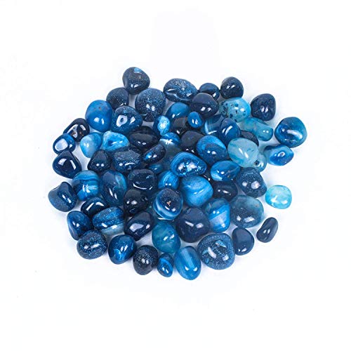 Royal Sapphire River Rocks, Garden Rocks, Outdoor Decorative Stones, Natural Gravel, for Aquariums, Landscaping, Vase Fillers, Succulent, Cactus Pot, Terrarium Rocks. (500 gm, Blue)