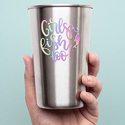 Decal Stickers of Girls Fish Too (Hologram) (Set of 2) Premium Waterproof Vinyl Decal Stickers for Laptop Phone Accessory Helmet Car Window Mug Tuber Cup Door Wall - BICVER1c33531HOW19Y24 - color: Hologram, size: 3.8'' x 4.1''