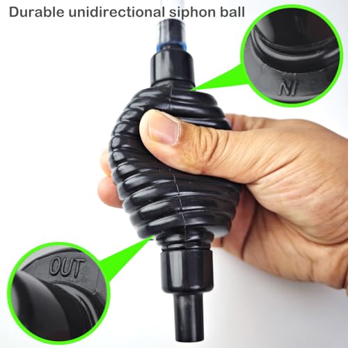 7ft-L Aquarium Siphon Vacuum Cleaner, Hand Siphon Pump Water Changer for Fish Tank Cleaning Gravel & Sand - size: 7ft-L