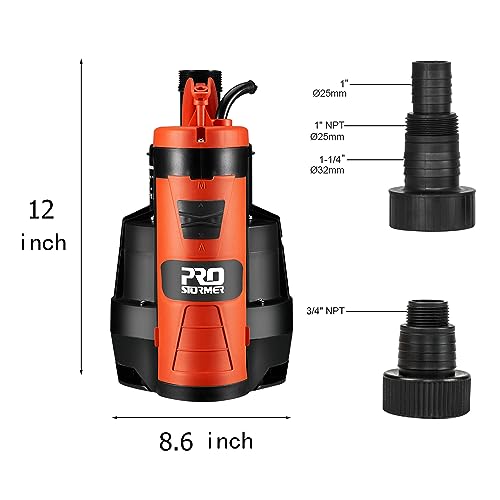Sump Pump, Prostormer 3500 GPH 1HP Submersible Clean/Dirty Water Pump with Build-in Float Switch for Pool, Pond, Garden, Flooded Cellar and Irrigation - style: 1HP