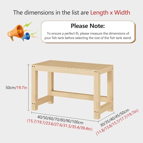 Thickened Solid Pine Wood Aquarium Stand, Multi - Functional Storage Rack with Anti - Slip & Quiet Design, Ideal for Home/Office/Pet Shop(70x35cm/27.6x13.8in) - size: 70x35cm/27.6x13.8in