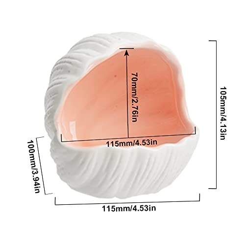 AnRui Cute Aquarium Decorations Ceramic Conch Shell-Shaped House Thematic Betta Fish Tank Accessory Decor Ornament Hideout Cave for Fish Playing or Hiding, Pink