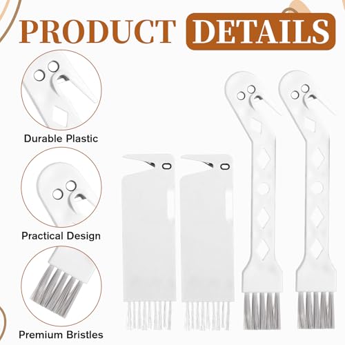 4 PCS Handheld Vacuum Brush Cleaner Tool, Universal Vacuum Brush Cleaning Tool, 2-in-1 Roller Cleaning Tools for Sweeping Robot (White) - color: White