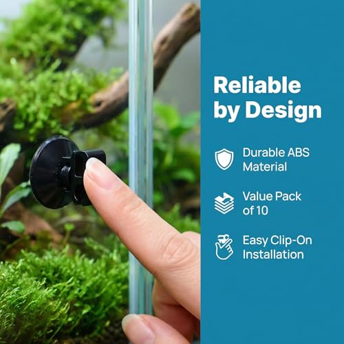 NIIIYTYB 10Pcs Aquarium Suction Cups Air Pump Holder for Tubing, Airline Holders and Clips Fish Tank Tube Hose Clamp Strong Grips for Aquatic Accessories and Wire Management in Aquariums