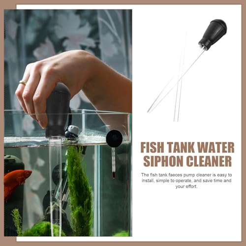 Beaupretty Manual Aquarium Fish Tank Gravel Siphon Pump Water Changing Tool Black Mini Household Water Cleaner for Fish Tank Maintenance
