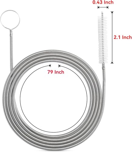 2 Pack 80 Inch Extra Long Flexible Pipe Cleaner Brush, Drain Cleaner Tool for Fridge, Sink Hose, Aquarium Tube, Car Sunroof Drain Cleaning Brush. - color: 80 Inch