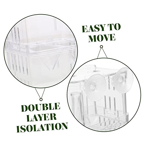TOYANDONA 4Pcs Fish Breeding Box Aquarium Isolation Container for Safe Hatching and Acclimation Easy Clean Compact with Suction Cups for Betta Guppy and Shrimp