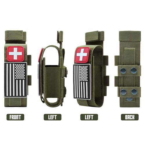 Upgrade 1000D Laser Cut Molle Tourniquet Holder, Heavy Duty Tactical Molle Tourniquet Pouch Holder - color: Pouch-Army Green
