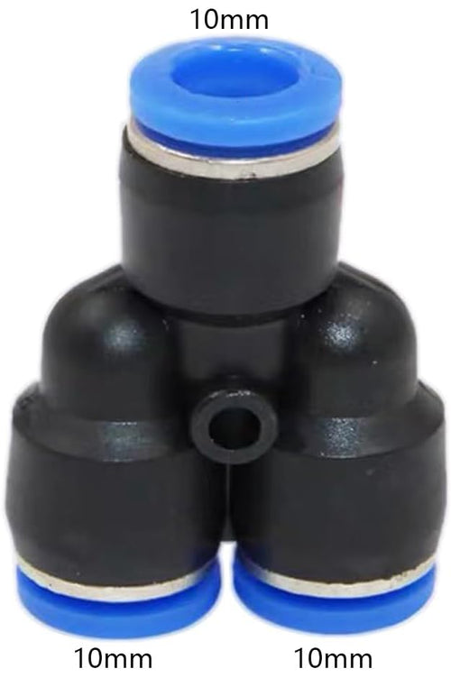 10mm OD Y splitter Push to connect Fittings,push to connect air fittings, air line push connectors (5 Pcs) - size: 0.394", style: Y spliter Union