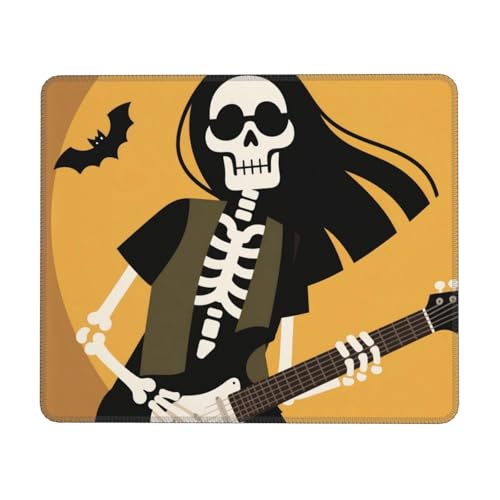 Skull Guitar Gaming Mouse Pad Non-Slip Rubber Base Square Mouse Mat for Home Computer Mousepad 8.3 X 10.3 in - color: Skull Guitar, size: 10.3L x 8.3W inches