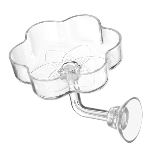 Shrimp Feeding Dish, Acrylic Aquarium Feeding Bowl with Suction Cup for Fish Tanks - color: Michelia Flower