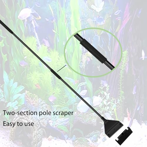 GZTFPQ Algae Scraper for Glass Aquariums, Fish Tank Cleaner, Fish Tank Accessories Aquarium Algae Scrapers with 5 Stainless Steel Blades One hexagonal screwdriver, black点击并应用