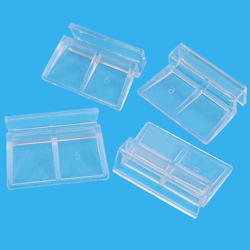 Hordion 20pcs Aquarium Lid Clip, 6mm Clear Acrylic Fish Tank Lid Holder Aquarium Glass Cover Clips for Rimless Aquarium Fish Tank - size: 6mm