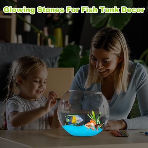 4000pcs 5-8mm Bule Glowing Pebbles Glow Pebbles Aquarium Rocks Glow in The Dark Decorative Stones for Walkways Driveway Yard Grass Fish Tank Plant Pots - size: 4000, style: Blue