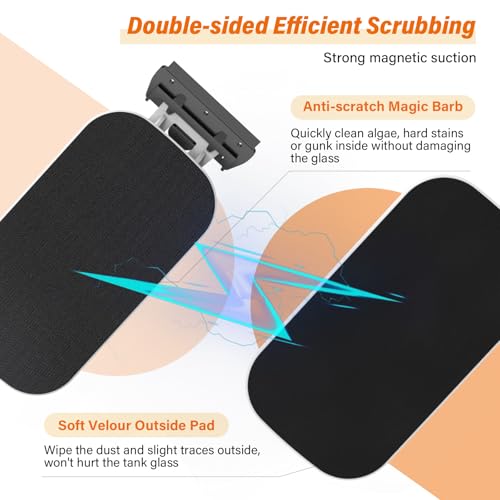 fishkeeper Magnetic Aquarium Fish Tank Glass Cleaner - Exquisite & Super Strong Magnetism, Double Side Floating Algae Scraper Cleaning Tools for 0.1 to 0.7 Inch Glass Tanks (Mini/M/L/XL) - color: White, size: L (for 0.5" - 0.67" glass)